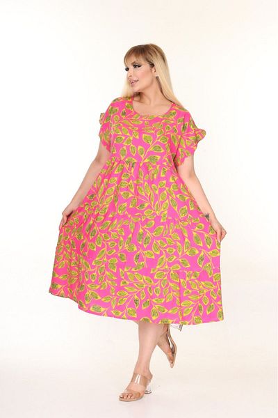 mervemoda Women's Large Size Sleeveless Summer Dress