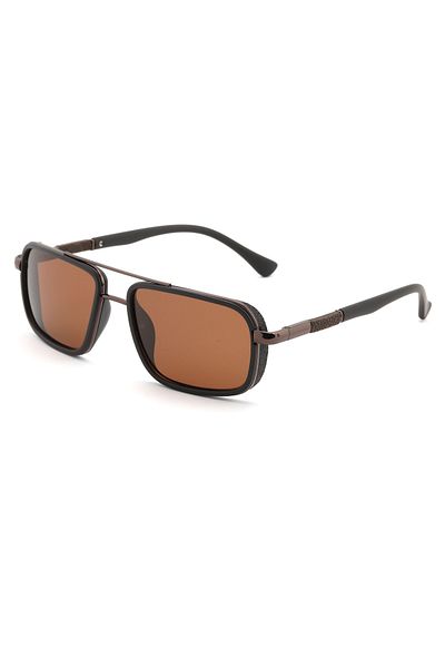 Angel Eyes Rectangle Design Brown Frame Black Brown Glass Polarized Glasses Women&Men
