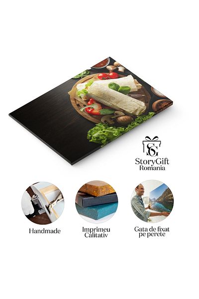 StoryGift Romania Tablou Canvas Deliciu Rapid Sau Facut In Casa Ciuperci Umplute Cu Pui Si Ceapa, O Combinatie Pe