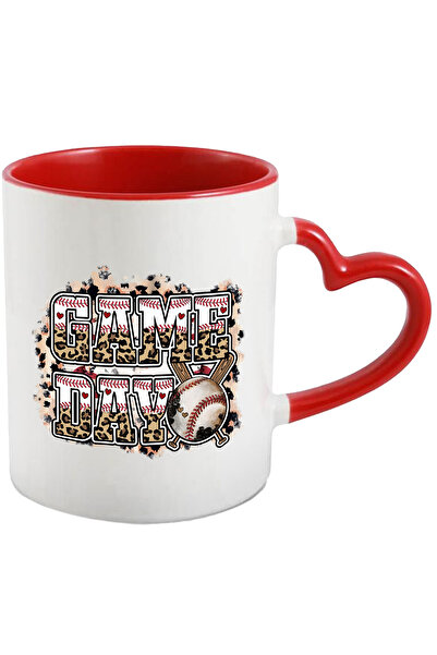 StoryGift Romania Cana Cu O Minge Si 2 Bate De Baseball Cu Mesajul "game Day", Ilustratie, Sport, , Cu Maner Inim Stg