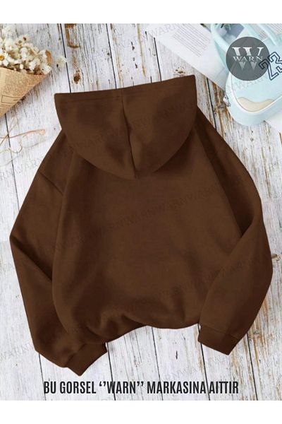 warn Φούτερ με κουκούλα 3 νήματα, χειμερινό Unisex, βαμβακερό, χοντρό