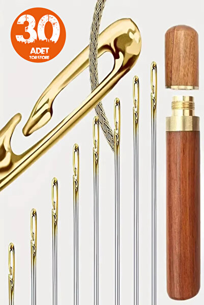 Tor Store 30'lu Kolay İplik Geçirilen İğne Seti Ve Ahşap İğne Saklama Kutusu ...