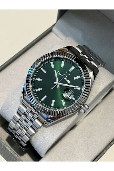 Daniel Klein Father's Day New Model Green Dial Silver Cord Men's Wrist Watch