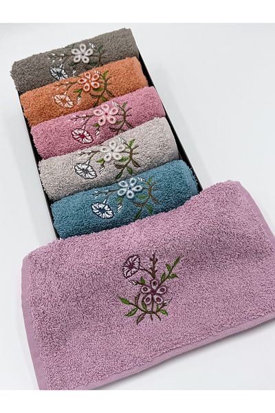 AYHANHOME Комплект кухненски кърпи с бродирани цветя, 6 части, 30x50, в кутия