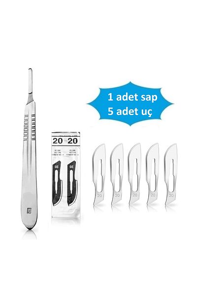 QBR Home Wood Carving Repair Hand Tool Hobby Knife Set (5 Pieces with 20 Number Tips)