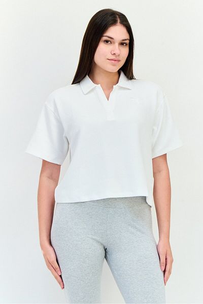 Puma Women Sportswear Fit Short Sleeve Outdoor Polo Shirt, White