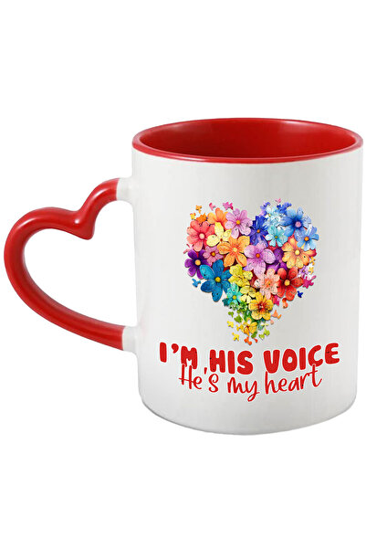 StoryGift Romania Cana Cu Mesajul I'm His Voices, He's My Heart, Inima, Flori...
