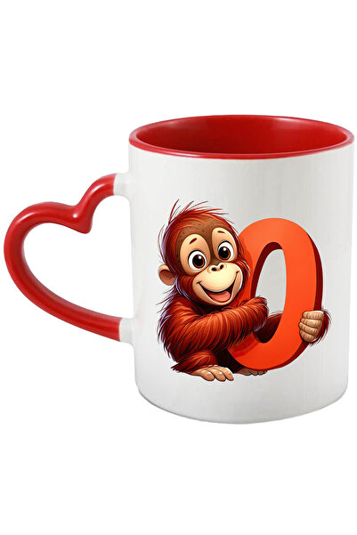 StoryGift Romania Cana Cu O Maimutica Care Tine Cifra 0, Ilustratie, Pentru C...