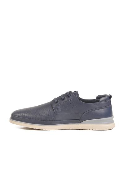 WALKWAY Lo2063-R176 m Navy Blue Genuine Leather Men's Casual Shoes