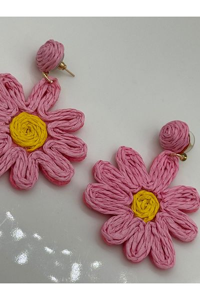 CT STONES Wicker Flower Earrings