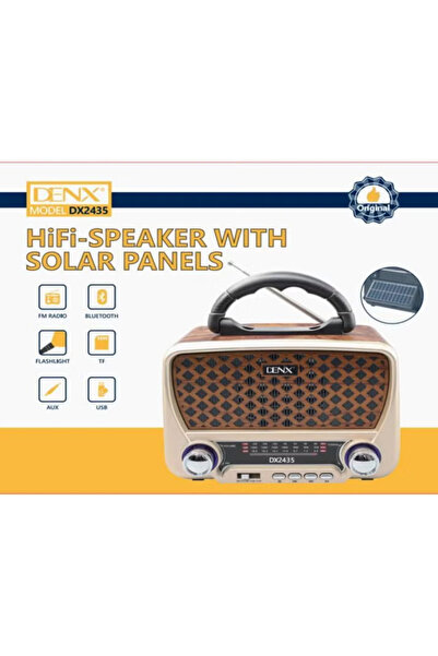 Denx Classic Rechargeable Radio With Led Flashlight Portable Am Fm Solar And Battery Powered