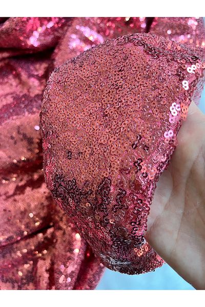 LE FANTASİA Sequined Fabric (100X140Cm) Pomegranate Flower