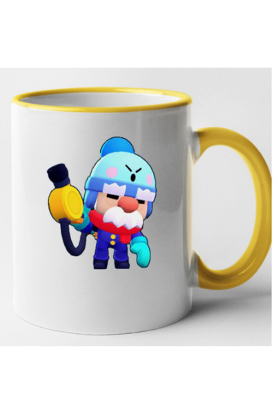 OEM Cană personalizată cu mâner galben Brawl Star - Gale, INOVATIX®. 330ml