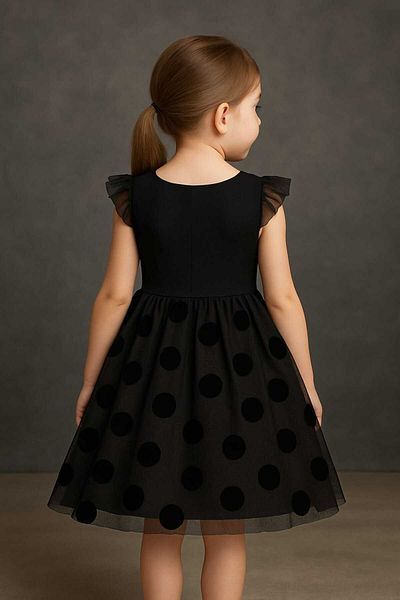 Yumurcak Ribana Kids Girl's Ribbon and Tulle Lace Trend Evening Dress