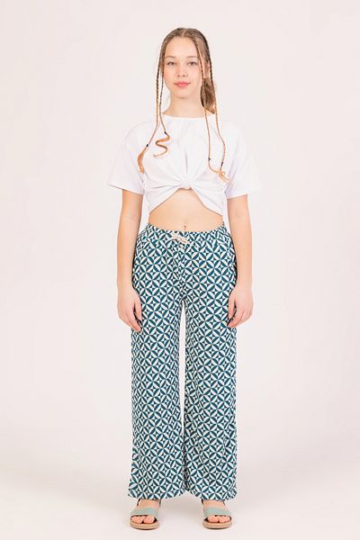 DPARİS Girl's Square Patterned Trousers