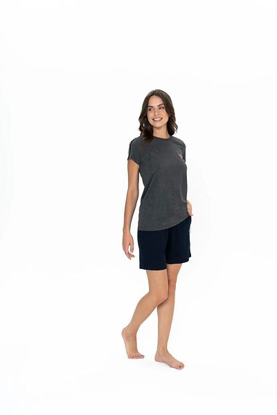 U.S. Polo Assn. U.S. Polo Assn. Women's Round Neck Bottom Top Pajama Shorts Set