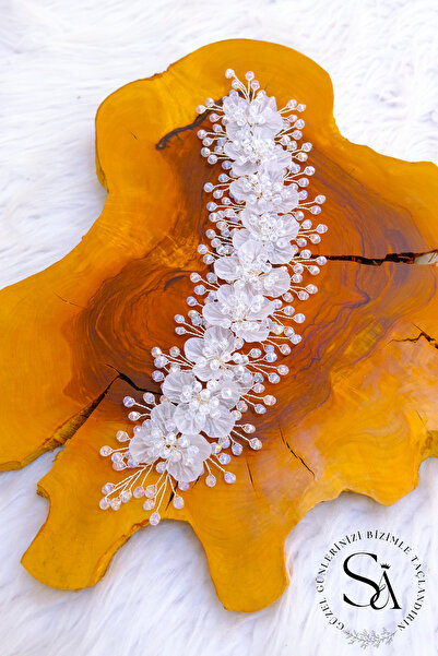 SimgeAksesuar Kristal taşlı şık ve zarif düğün - nikah gelin saç aksesuarı