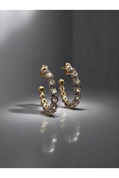 FUYA JEWELLERY Kristal Taşlı Su Yolu Halka Küpe