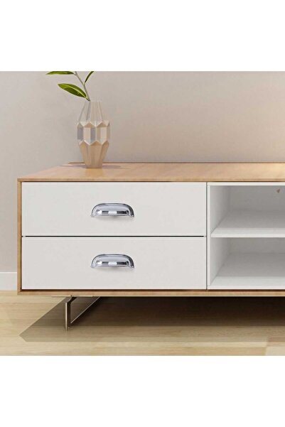 ARON 471-64 MİDYE (KROM PARLAK) ÇANAK TAS KULP TV ÜNİTE ŞİFONYER ÇEKMECE DOLAP KAPAK KULPU 64MM