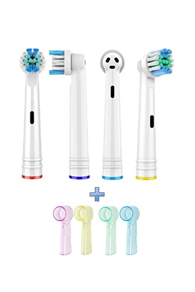 Toocare Oral-b Şarjlı Ve Pilli Diş Fırçası Uyumlu 4 Adet Yedek Başlık 4 Adet ...