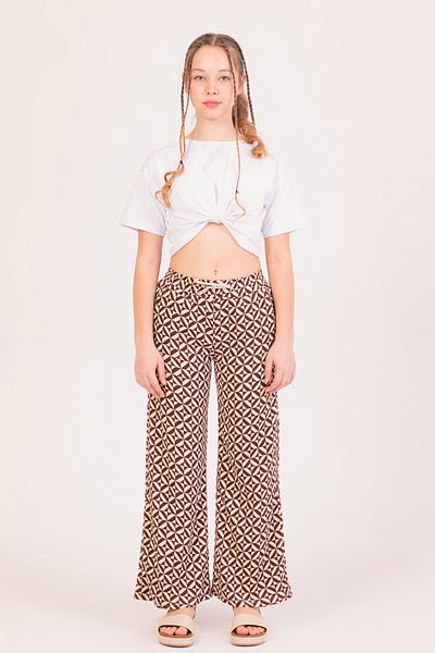 DPARİS Girl's Square Patterned Trousers