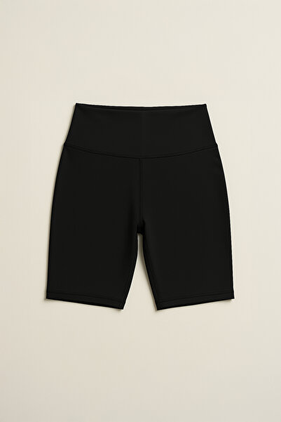 HNX Γυναικείο αθλητικό κοντό κολάν με ψηλή μέση |   Μαύρο