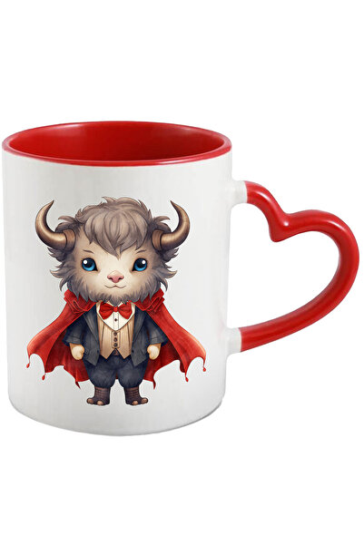 StoryGift Romania Cana Cu Un Zimbru Deghizat In Vampirul Dracula | Ilustratie | Senin | Halloween , Cu Maner Inim Stg