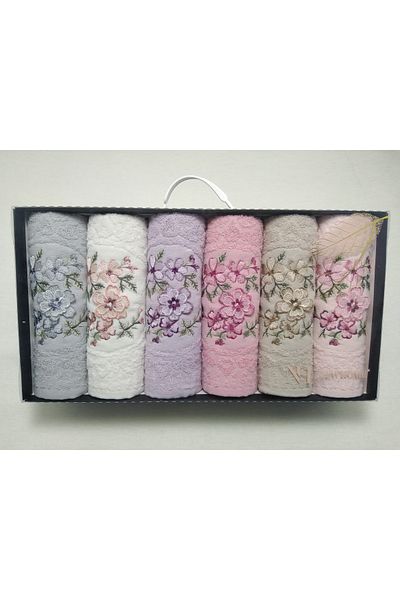 VİLERA HOME Cotton Towel Set of 6 (Boxed)