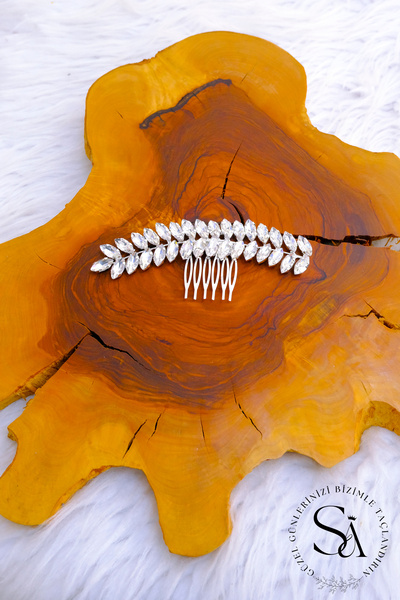 SimgeAksesuar إكسسوار شعر الزفاف الأنيق والأنيق مع أحجار كريستال