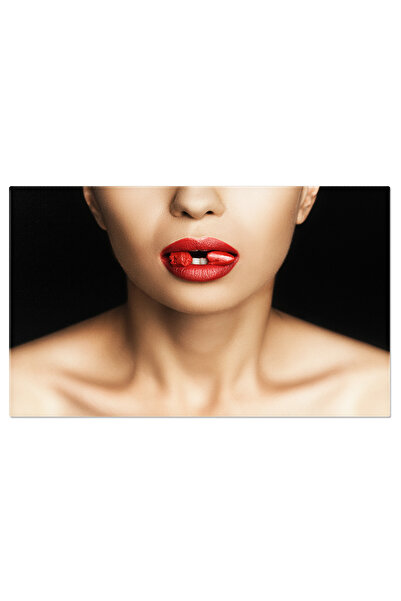 StoryGift Romania Tablou Canvas Atractie Si Eleganta Femeie Seductiva Cu Ruj ...
