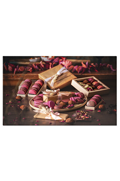 StoryGift Romania Tablou Canvas Delicii Dulci Frantuzesti Macarons Roz, O Incantare Rafinata Pentru Simturi Si Un