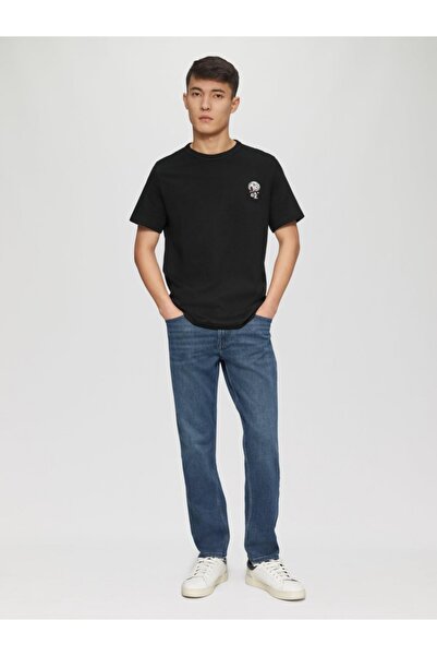 s.Oliver Men's T-shirt with scoop neck, Regular Fit, Black, L