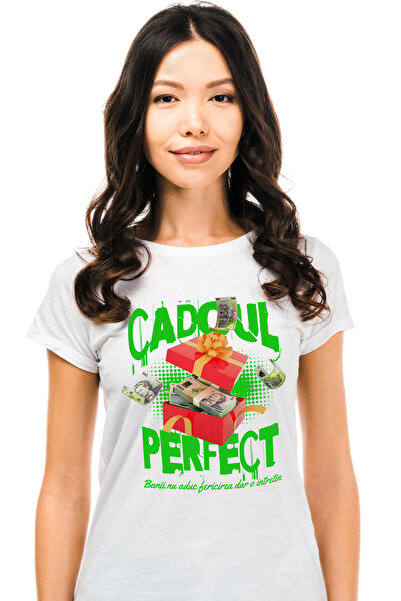 StoryGift Romania Tricou Femei Cadoul Perfect - Teanc De 500 De Lei Romanesti...