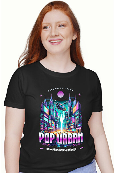 StoryGift Romania Tricou Femei Urban Citypop Oras Din Viitor Cu Nave Spatiale...