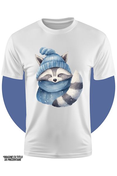 StoryGift Romania Tricou Copii Cu Un Raton Adormit, Ilustratie, Ora De Culcare, Oboseala, Noapte, Odihna, Ep