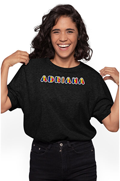 StoryGift Romania Tricou Femei Cu Numele Adriana, Romania, Suporter, Steagul Romaniei, Patriot, C Blk_l