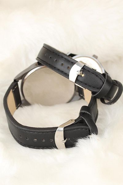 Clariss Istanbul Designed Lover Watches with Black Color Leather Band