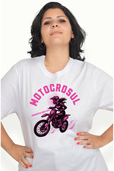 StoryGift Romania Tricou Femei Fata Pe Motocros Text Dragostea Unei Fete Cu I...