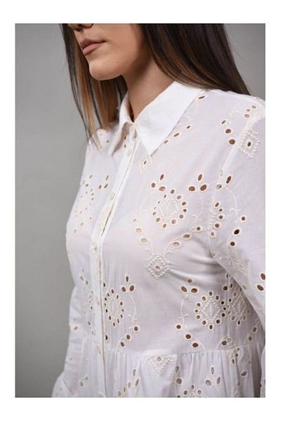 Y TWO WOMEN ROCHIE BOHO CHIC LUNGA TIP CAMASA CU BRODERIE CHARME Alb M-L