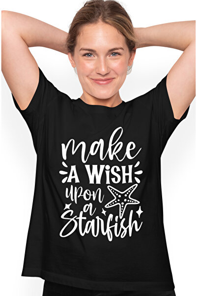 StoryGift Romania Tricou Femei Cu Mesaj Care Te Indeamna Sa Iti Pui O Dorinta Cand Vezi O Stea De Blk_l