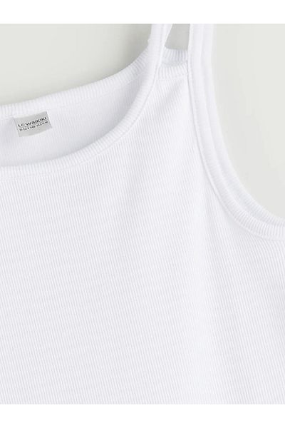 LC Waikiki LCW Kids Rochie albă pentru fetiță cu decolteu în U