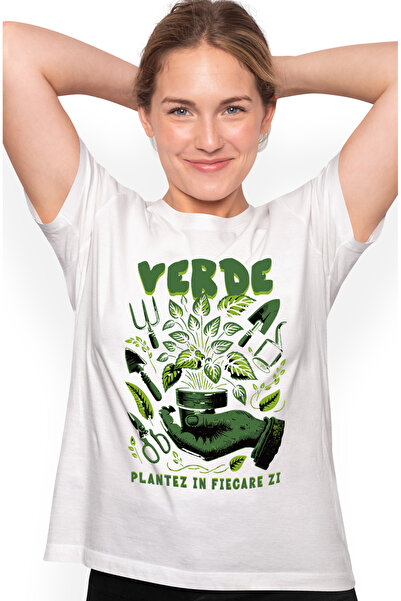 StoryGift Romania Tricou Femei Verde Plantez In Fiecare Zi Natura Poluare Cu ...