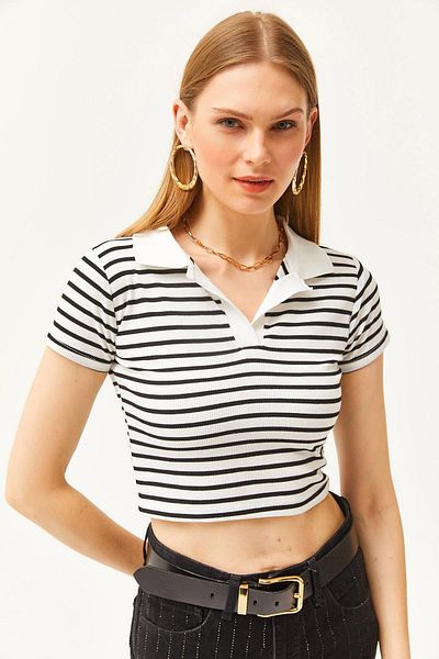 Giyimsel Polo Collar Striped Badi