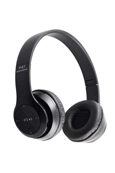 Generic P47 Wireless Over-Ear Headphones With Microphone Black