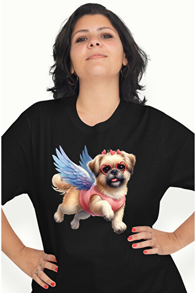 StoryGift Romania Tricou Femei Cu Un Catelus, Ilustratie, Ochelari In Forma D...