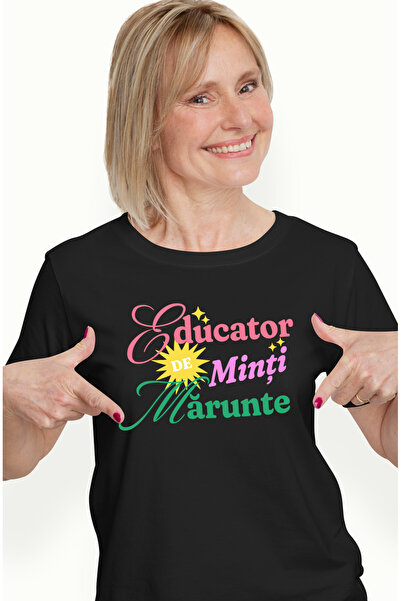StoryGift Romania Tricou Femei Educator De Minți Marunte Scoala Profesor Cu I...