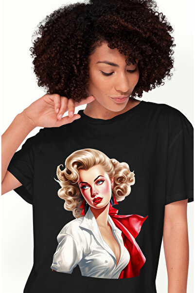 StoryGift Romania Tricou Femei Cu O Femeie Frumoasa, Ilustratie, Stil Retro, ...