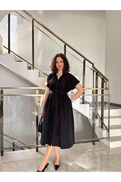 Sude Kızanlıklı Rochie cămașă cu mânecă liliac