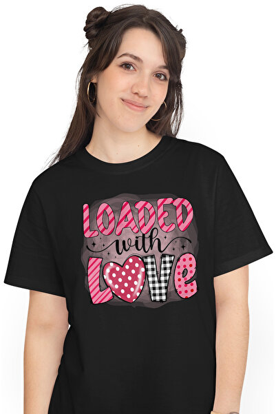 StoryGift Romania Tricou Femei Cu Mesajul "loaded With Love", Valentine's Day...