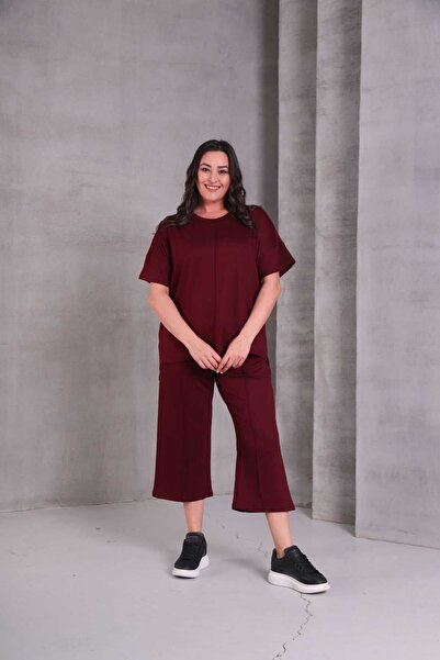 Esina Дамски спортен костюм с кристална материя, дължина на капри